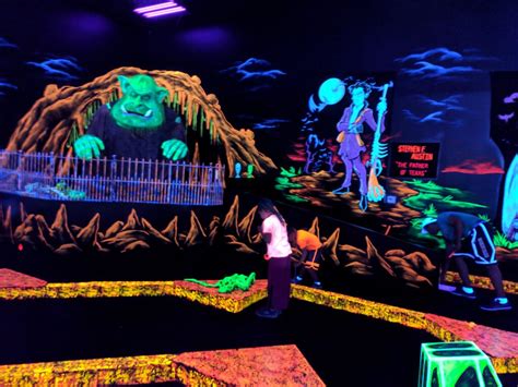 does monster mini golf have food? Is it a place for monsters to gather and socialize?